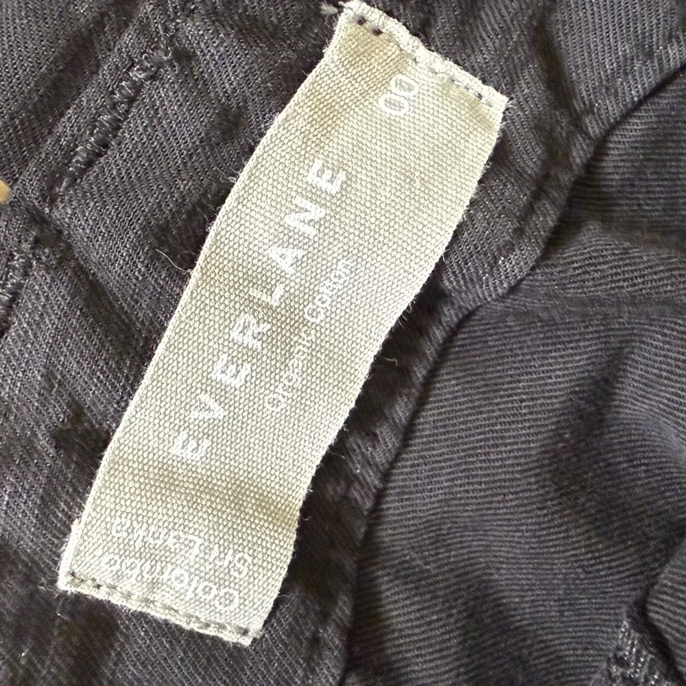Everlane The Fatigue Apron Cotton Linen Jumpsuit Size 00 Small washed black